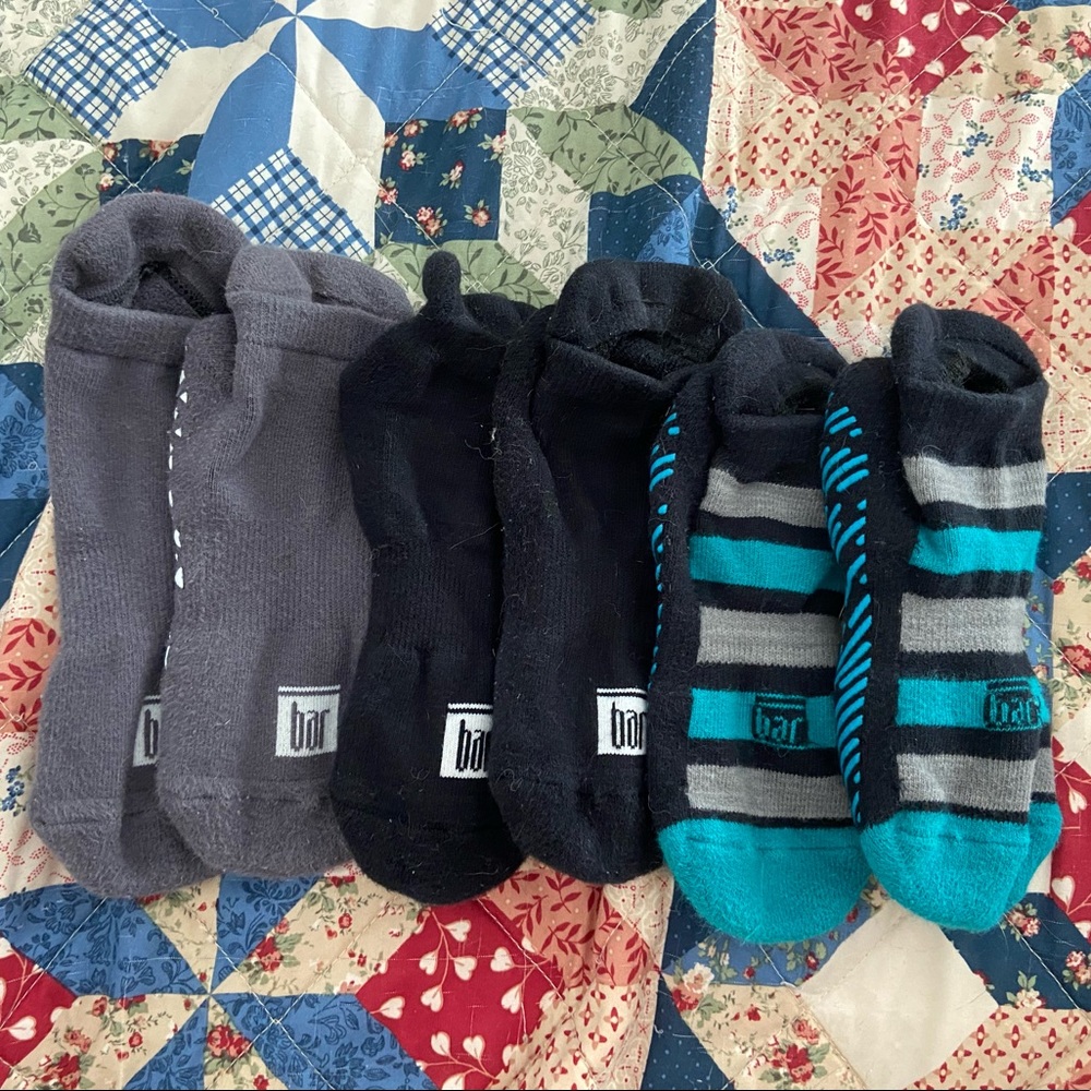 3 pair EUC Bar Method grip barre socks size M medium